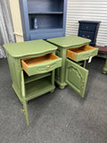 Laura Ashley pair of green nightstands