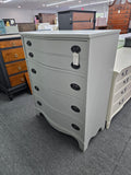 Solid wood gray bow front chest