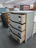 Solid wood gray bow front chest