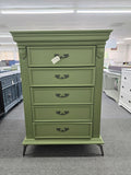 Matte green 5 drawers chest