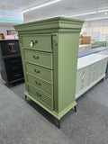 Matte green 5 drawers chest