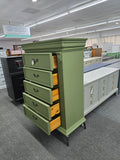 Matte green 5 drawers chest