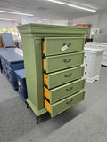 Matte green 5 drawers chest