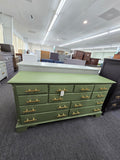 11 drawers matte green dresser