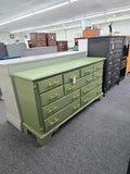 11 drawers matte green dresser