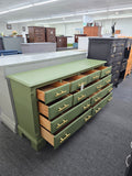 11 drawers matte green dresser