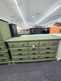 Bassett matte green dresser