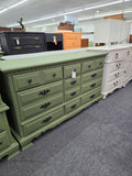 Bassett matte green dresser