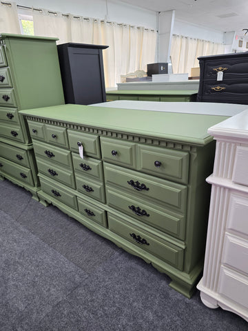 Bassett matte green dresser