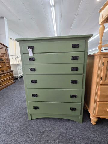 5 drawers dark green chest