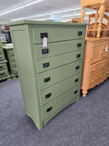 5 drawers dark green chest