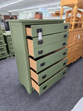 5 drawers dark green chest