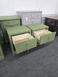 Pair of nightstands "oak moss" green