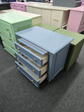 3 drawers blue nightstand