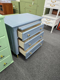 3 drawers blue nightstand