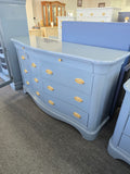 Blue lacquer 8 drawers dresser