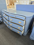 Blue lacquer 8 drawers dresser