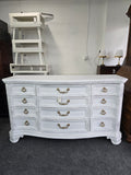 Gorgeous carved white Distressed dresser