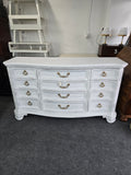 Gorgeous carved white Distressed dresser