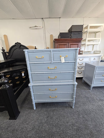 Henry Link bamboo lacquer blue chest