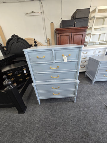 Henry Link bamboo lacquer blue chest