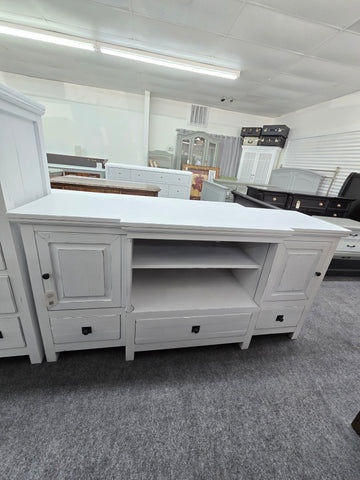 Rustic white Distressed tv stand