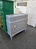 Narrow lacquer blue chest