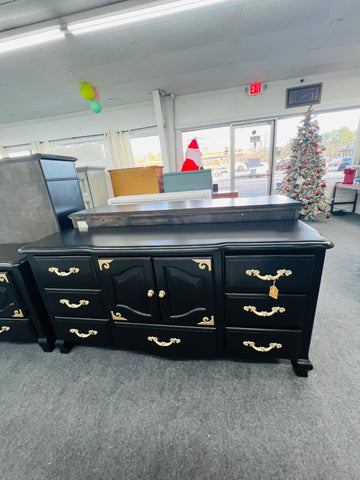 Solid wood black dresser