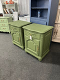 Laura Ashley pair of green nightstands