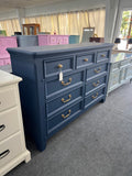 Solid wood navy blue dresser