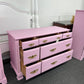 SUMTER solid wood pink chest