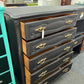 Solid wood matte black chest