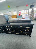 Solid wood black dresser