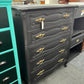 Solid wood matte black chest