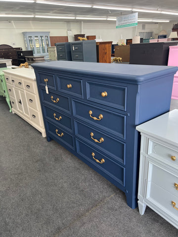 Solid wood navy blue dresser