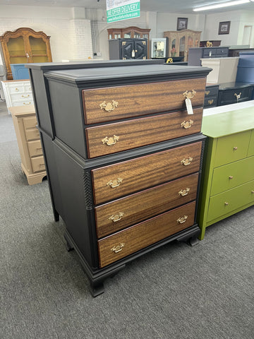 Solid wood black / wood chest