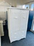 Wicker white armoire