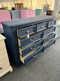 Solid wood navy blue dresser