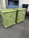 Laura Ashley pair of green nightstands