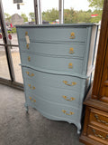 Solid wood French provincial blue chest