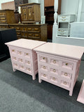 Pair of pink rustic nightstands