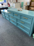 7 drawers lacquered blue LEA dresser