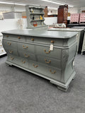 Gorgeous carved dark gray Bombay like dresser