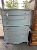 Solid wood French provincial blue chest