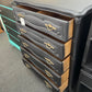 Solid wood matte black chest