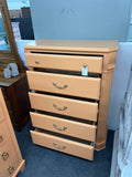 Orange 5 drawers chest