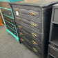 Solid wood matte black chest