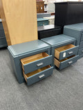 Pair of gray nightstands