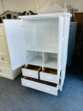 Wicker white armoire