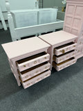 Pair of pink rustic nightstands